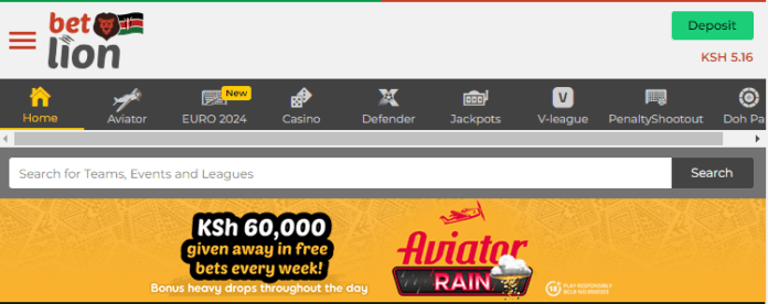 Betlion Aviator gives away KES 65,000 in free bets every week.